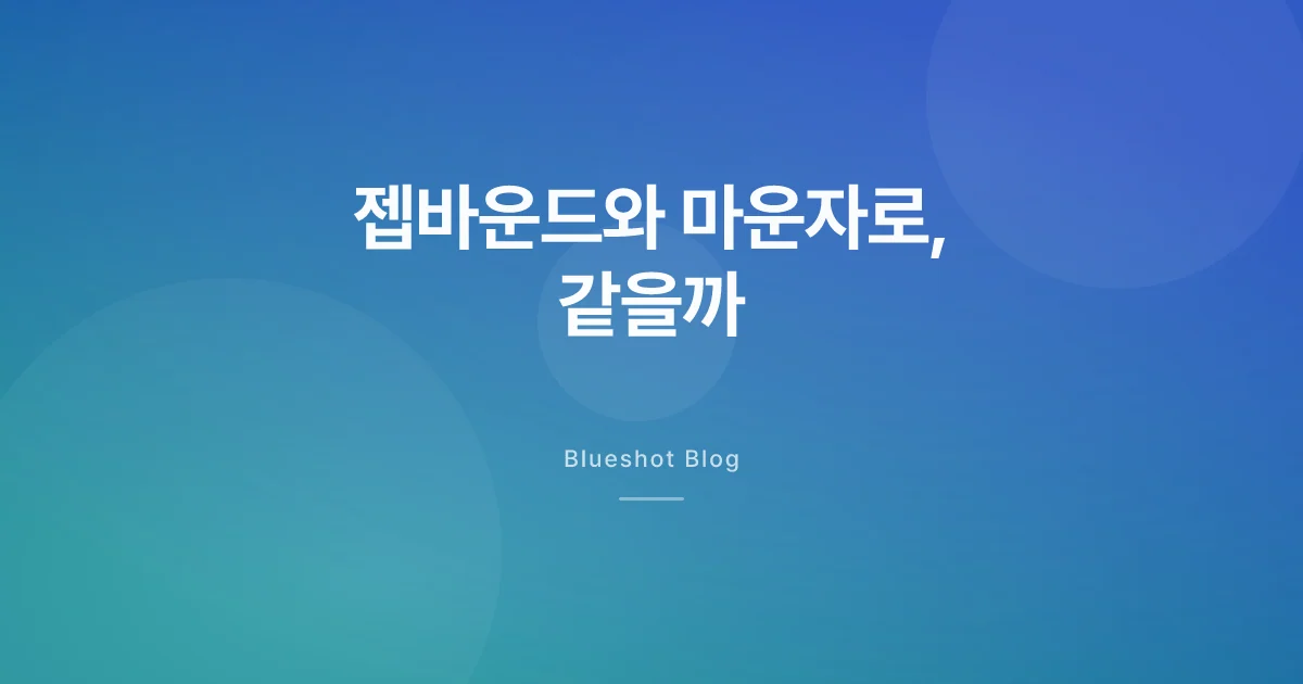 젭바운드랑 마운자로, 같은 약인가요? 2026년 기준